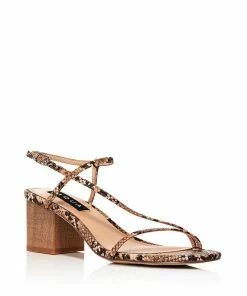 Aqua SHOES Amy Strappy Slingback Mid-Heel Sandals