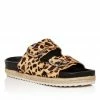 Aqua Kail Leopard Print Calf Hair Slide Sandals SHOES