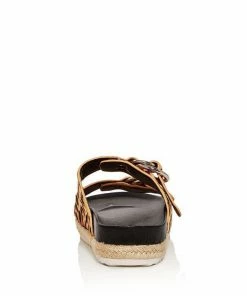 Aqua Kail Leopard Print Calf Hair Slide Sandals SHOES