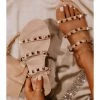 Wild Diva Lounge SHOES Studded Nude Jelly Mult-strap Sandals