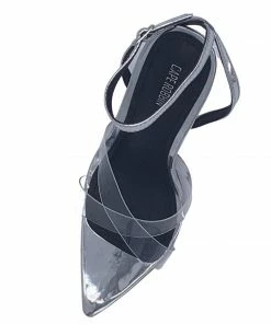 Cape Robbin Clear Silver PVC Strappy Heeled Double Cross Sandals SHOES 10 Cape Robbin Clear Silver PVC Strappy Heeled Double Cross Sandals SHOES