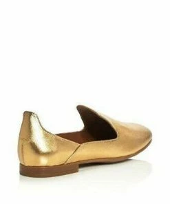 Aquatalia Emmaline Gold Metallic Leather Loafers SHOES