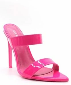 Cape Robbin SHOES Sangria Open-To Heeled Mule Sandals