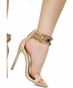 Cape Robbin Chain-Up Stiletto High Heel Sandal SHOES