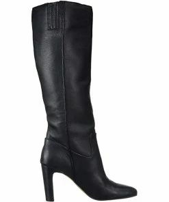 Dolce Vita Women’s Black Leather Davey Knee High Boots SHOES