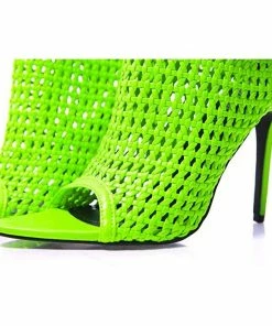 Cape Robbin Weave Pointed Peep Toe Booties SHOES