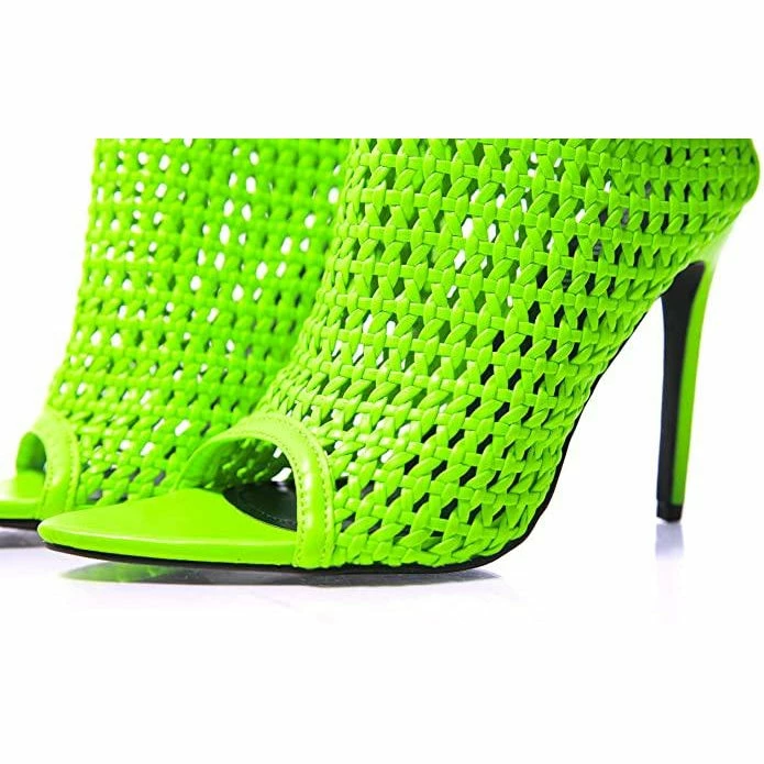 Cape Robbin Weave Pointed Peep Toe Booties SHOES 4 Cape Robbin Weave Pointed Peep Toe Booties SHOES