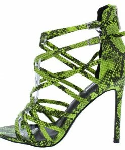 Cape Robbin Percy Snake Open-Toe Heel Sandals