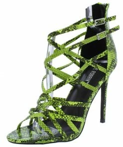 Cape Robbin Percy Snake Open-Toe Heel Sandals