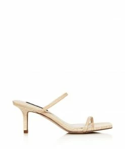 Aqua Ellen Slip On Strappy Sandals Natural