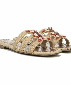 Sam Edelman Bradie Beaded Raffia Slide Sandals