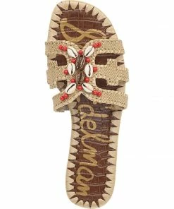 Sam Edelman Bradie Beaded Raffia Slide Sandals