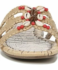 Sam Edelman Bradie Beaded Raffia Slide Sandals