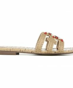 Sam Edelman Bradie Beaded Raffia Slide Sandals
