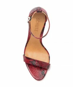 Schutz SHOES Cadey Lee Open Toe Sandal Scarlet