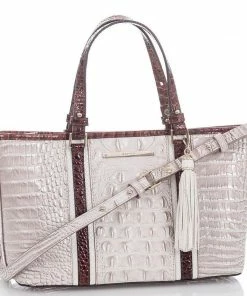 Brahmin Crestview Mini Asher Seashell Embossed Leather Satchel HANDBAGS