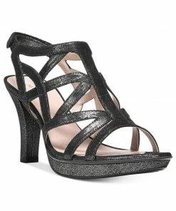 Naturalizer SHOES Danya Black/Pewter Metallic Sandals