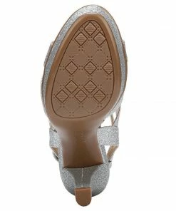 Naturalizer SHOES Dianna Slingback Silver Glitter Open Toe Sandals