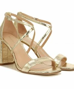 Via Spiga SHOES Sabinne Snake-Embossed Block-Heel Sandals