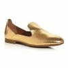 Aquatalia Emmaline Gold Metallic Leather Loafers SHOES