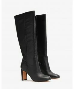 Dolce Vita Women’s Black Leather Davey Knee High Boots SHOES