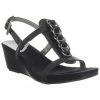 Bandolino Happy Me Chain Black Leather Wedge Sandals