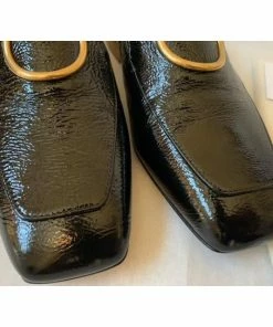 Salvatore Ferragamo Black Lana Embellished Textured Patent-leather Loafers SHOES 29 Salvatore Ferragamo Black Lana Embellished Textured Patent-leather Loafers SHOES