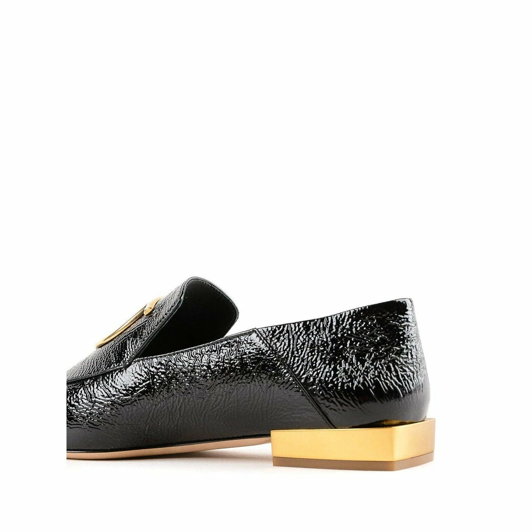Salvatore Ferragamo Black Lana Embellished Textured Patent-leather Loafers SHOES 5 Salvatore Ferragamo Black Lana Embellished Textured Patent-leather Loafers SHOES