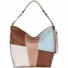 The Sak Leather Med Brown/Multicolor Shoulder Hobo HANDBAGS
