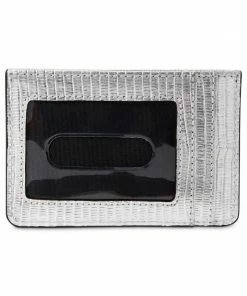 Ralph Lauren Lizard Embossed Slim Card Case Medium Silver ACCESSORIES