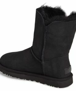 UGG Maia Black Suede Shearling Drawstring Short Boots 9 UGG Maia Black Suede Shearling Drawstring Short Boots
