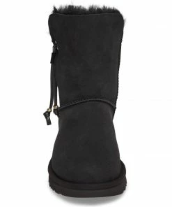 UGG Maia Black Suede Shearling Drawstring Short Boots 10 UGG Maia Black Suede Shearling Drawstring Short Boots