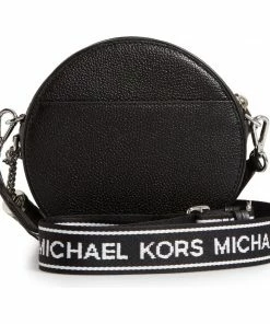 Michael Kors Leather Canteen White Black Crossbody Bag
