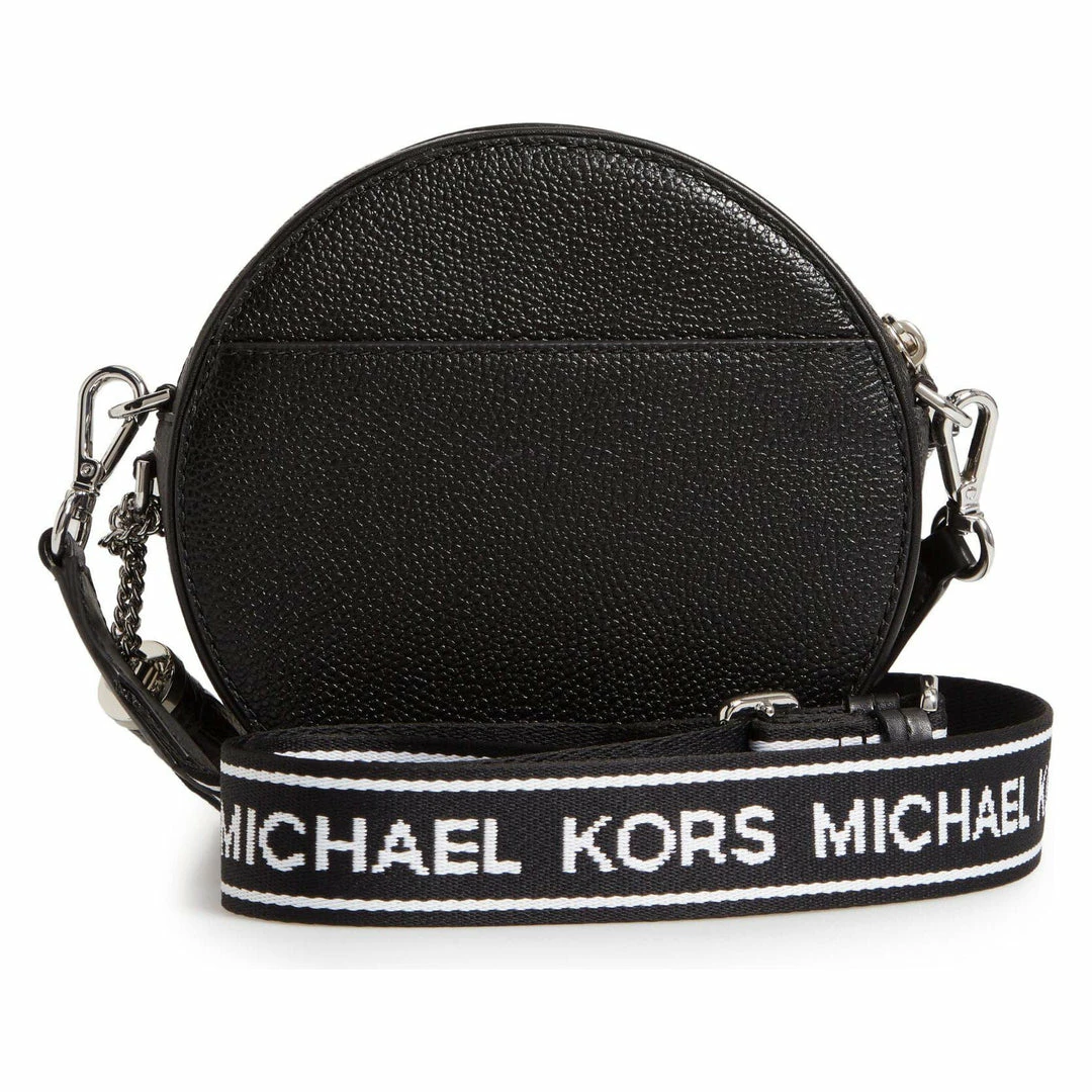 Michael Kors Leather Canteen White Black Crossbody Bag 4 Michael Kors Leather Canteen White Black Crossbody Bag