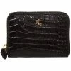 Ralph Lauren Wallets Mini Croc Embossed Small Zip Wallet Black
