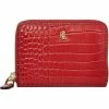 Ralph Lauren Wallets Mini Croc Embossed Small Zip Wallet Red