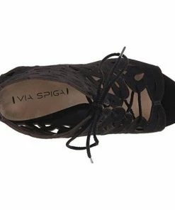 Via Spiga Oria Cutout Lace Up Open Toe Booties