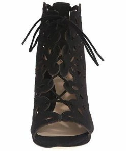 Via Spiga Oria Cutout Lace Up Open Toe Booties