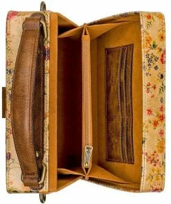 Patricia Nash Prairie Rose Tauria Leather Satchel Crossbody Turnlock Box