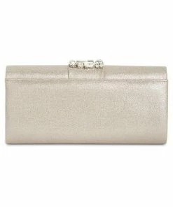 Adrianna Papell Rhinestone Metallic Clutch HANDBAGS