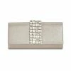 Adrianna Papell Rhinestone Metallic Clutch HANDBAGS