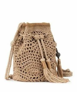 The Sak Sayulita Crochet Drawstring Bucket Crossbody