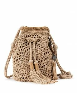The Sak Sayulita Crochet Drawstring Bucket Crossbody