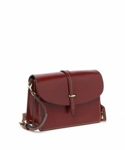 Dooney & Bourke Selleria Oxblood Leather Flap Crossbody