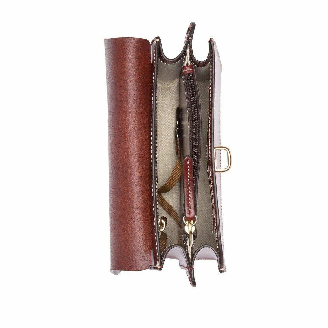 Dooney & Bourke Selleria Oxblood Leather Flap Crossbody 5 Dooney & Bourke Selleria Oxblood Leather Flap Crossbody