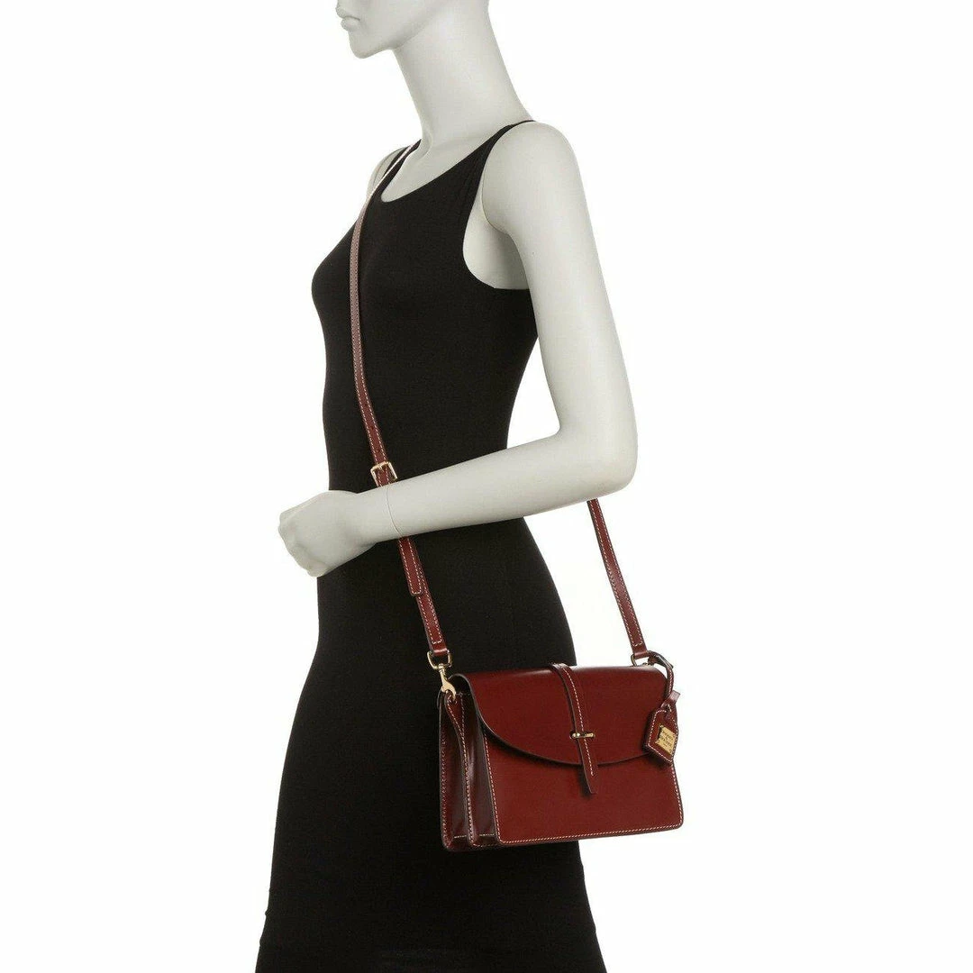 Dooney & Bourke Selleria Oxblood Leather Flap Crossbody 7 Dooney & Bourke Selleria Oxblood Leather Flap Crossbody