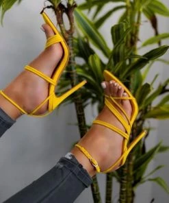 Cape Robbin SHOES Solstice Women's Strappy Stiletto Pointy Toe Sandals