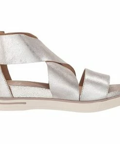 Eileen Fisher Sport Crisscross Frozen Metallic Platform Sandals