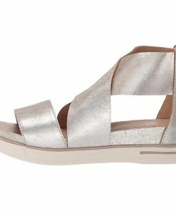 Eileen Fisher Sport Crisscross Frozen Metallic Platform Sandals