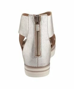 Eileen Fisher Sport Crisscross Frozen Metallic Platform Sandals